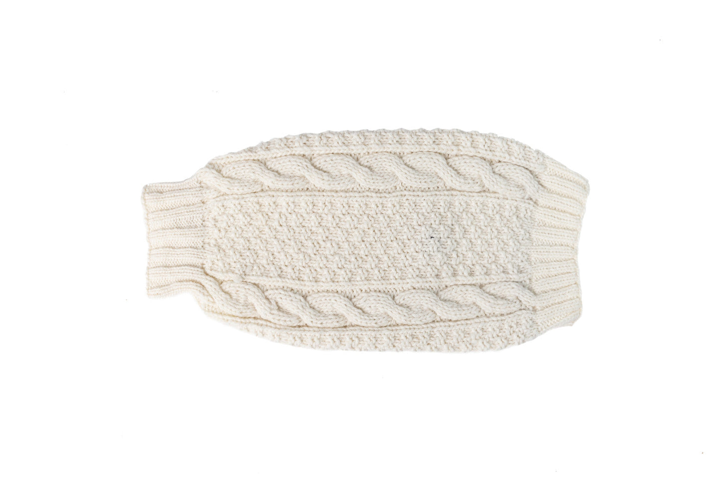 Hand Knit Wool Natural Cable Hat