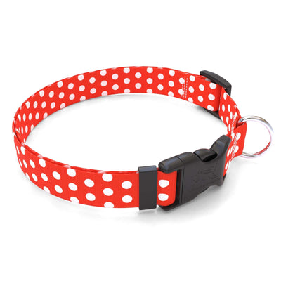 Personalized Red Polka Dot Dog Collar
