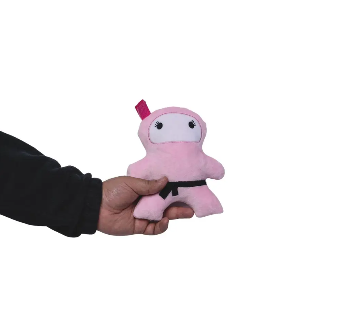 Pink & Black Ninja Plush Dog Toy Set, Squeakers & Crinkle Paper
