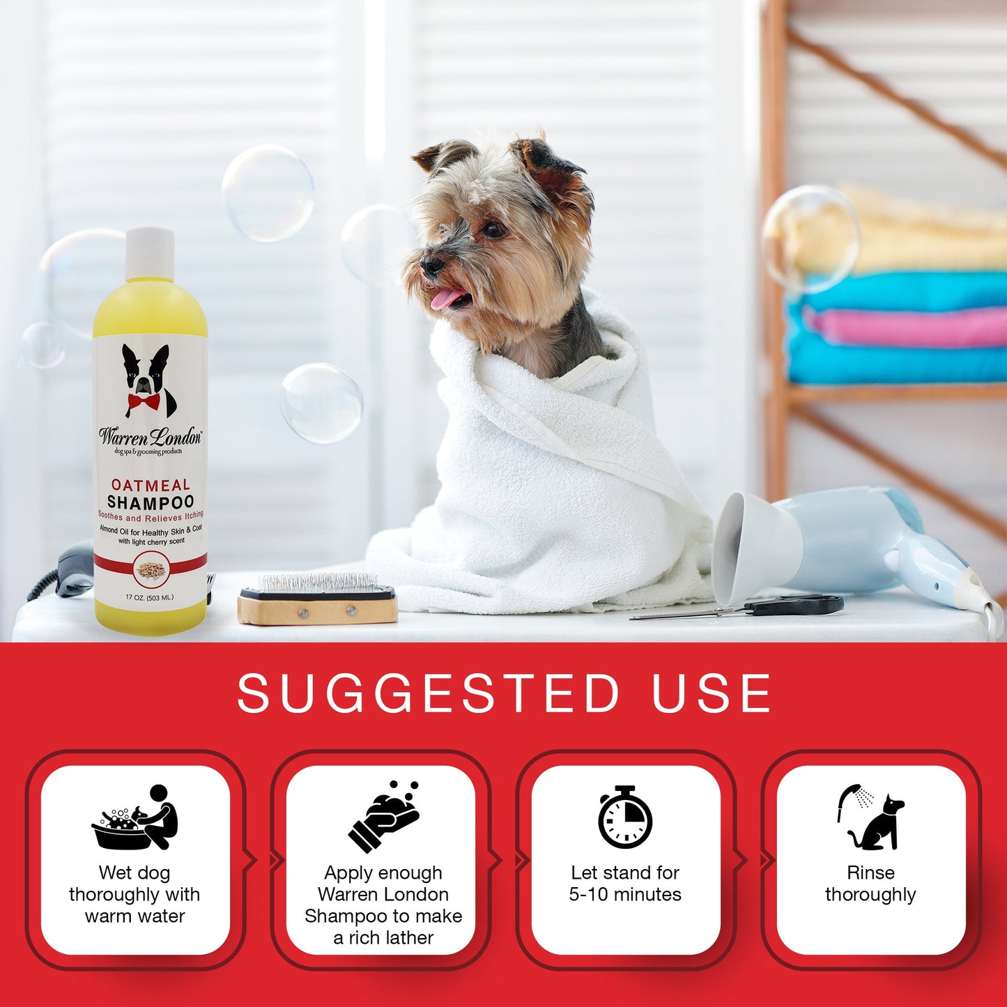 Oatmeal Shampoo - For Dogs With Itchy Skin and Coats - Cherry Scented