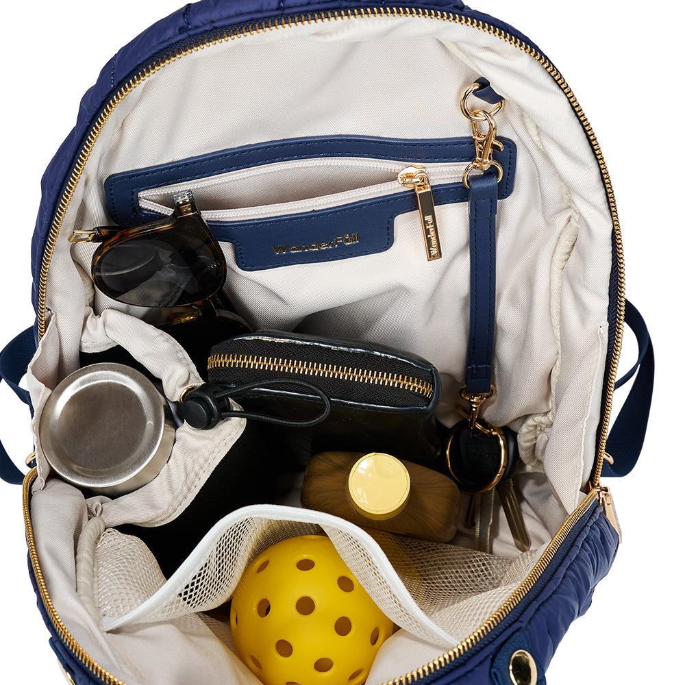 Pickleball HydroSling Bag with Removable Racquet Cover- Navy Matte with Stripe