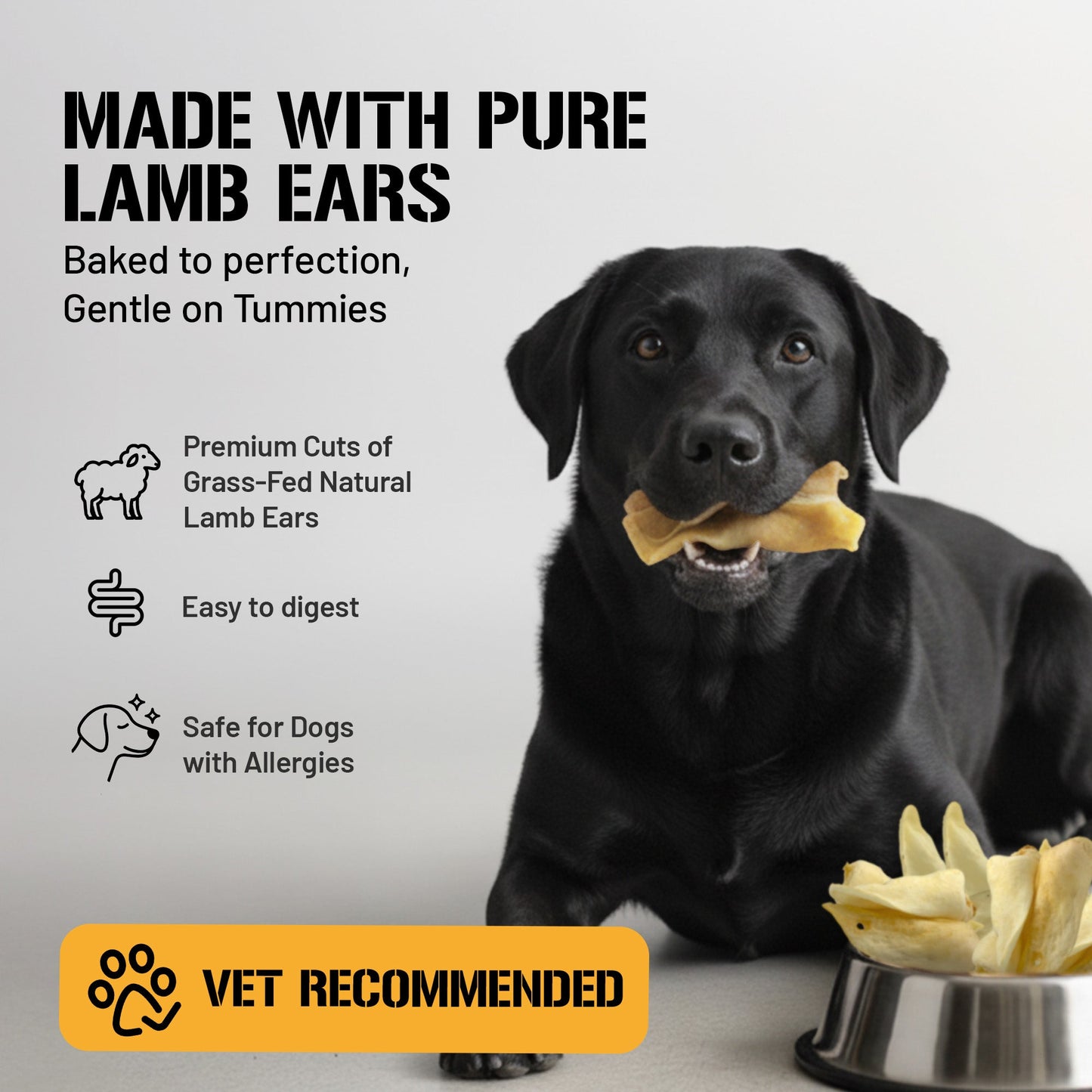 Lamb Ears for Dogs, Large - 25 Pack