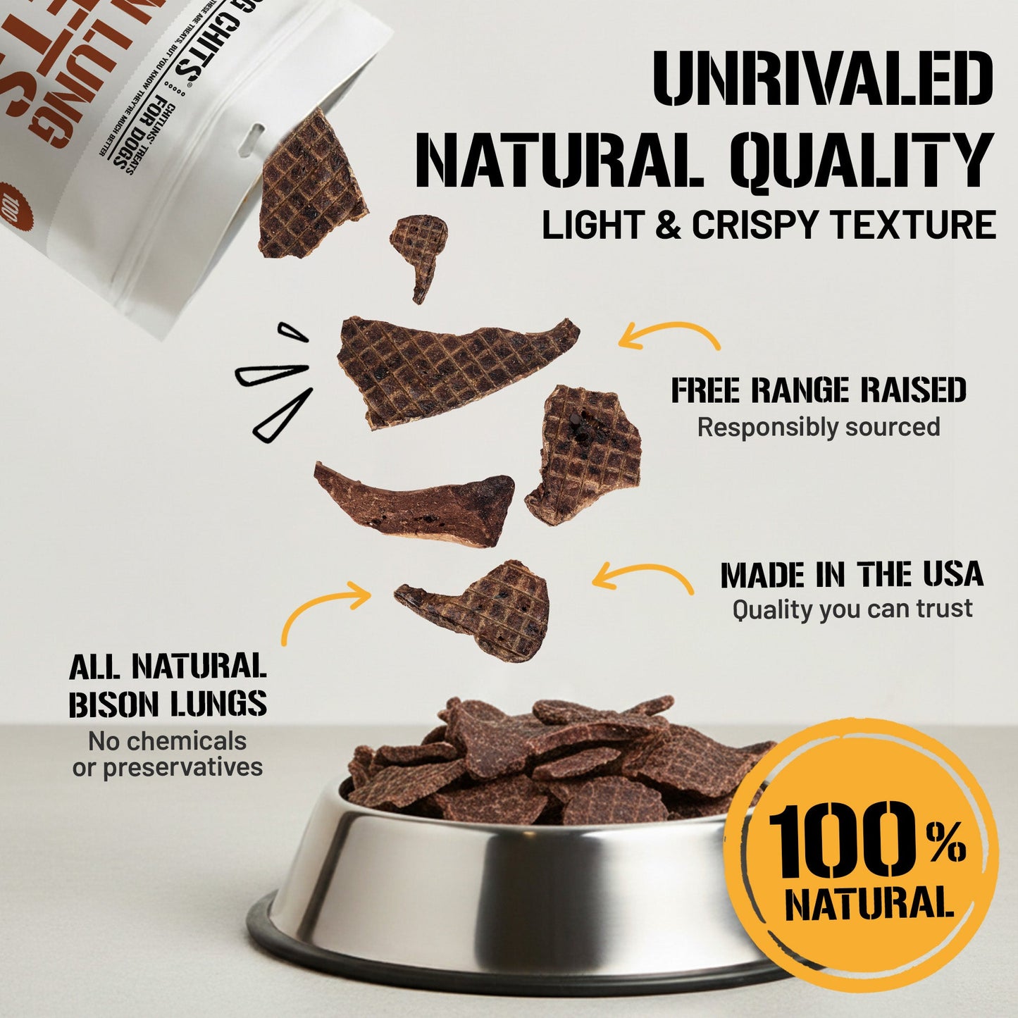 Bison Lung Fillet Treats for Dogs - 10 oz