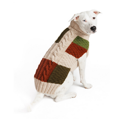 Patchwork Wool Dog Sweater