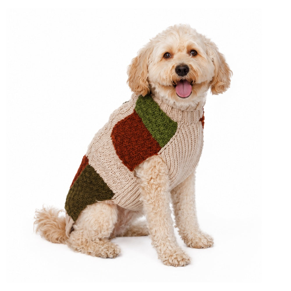 Patchwork Wool Dog Sweater