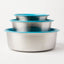 Slow Feeder Dog Bowl Blue - Anti Slip Stainless Steel