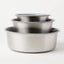 Slow Feeder Dog Bowl Grey - Anti Slip Stainless Steel