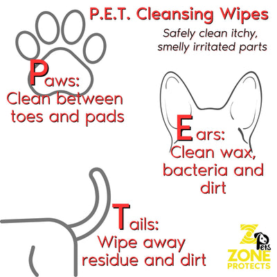 P.E.T. Paws, Ears & Tails Cleanser Wipes, 80 Count