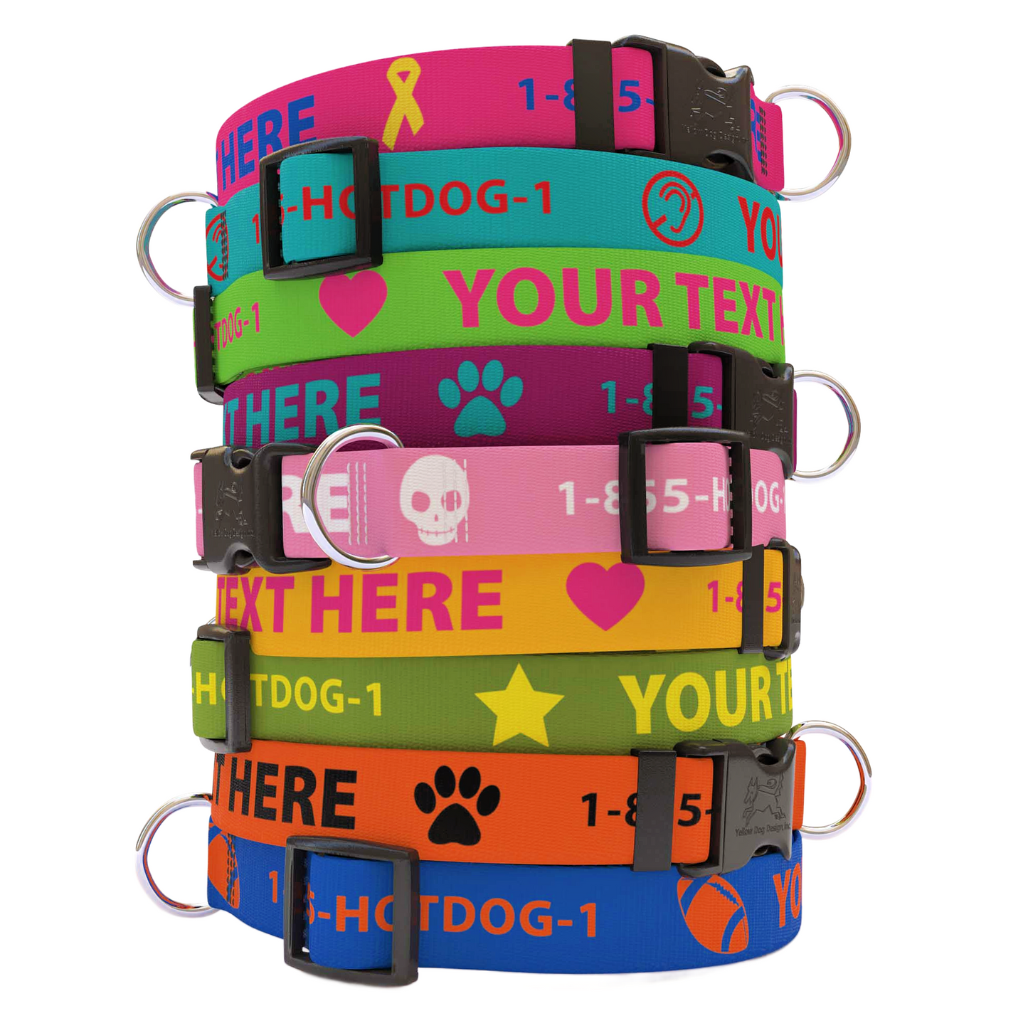 Personalized Dog Collar with Name - Solid Colors