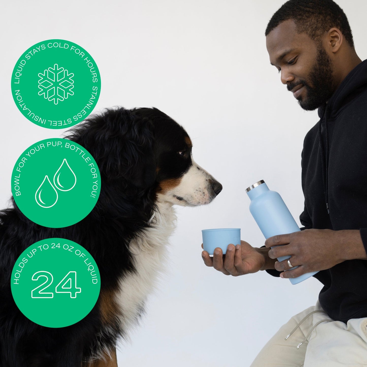 24oz Dog & Me Insulated Travel Dog Water Bottle