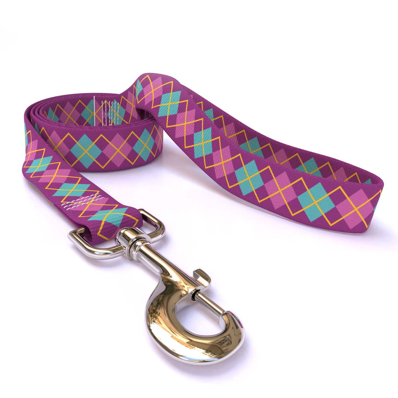 Purple Argyle Dog Leash