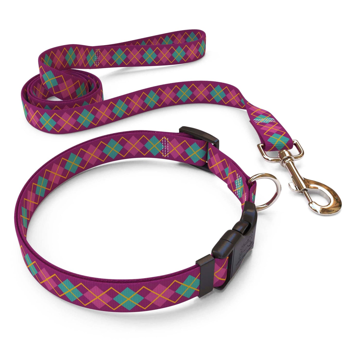 Purple Argyle Dog Collar