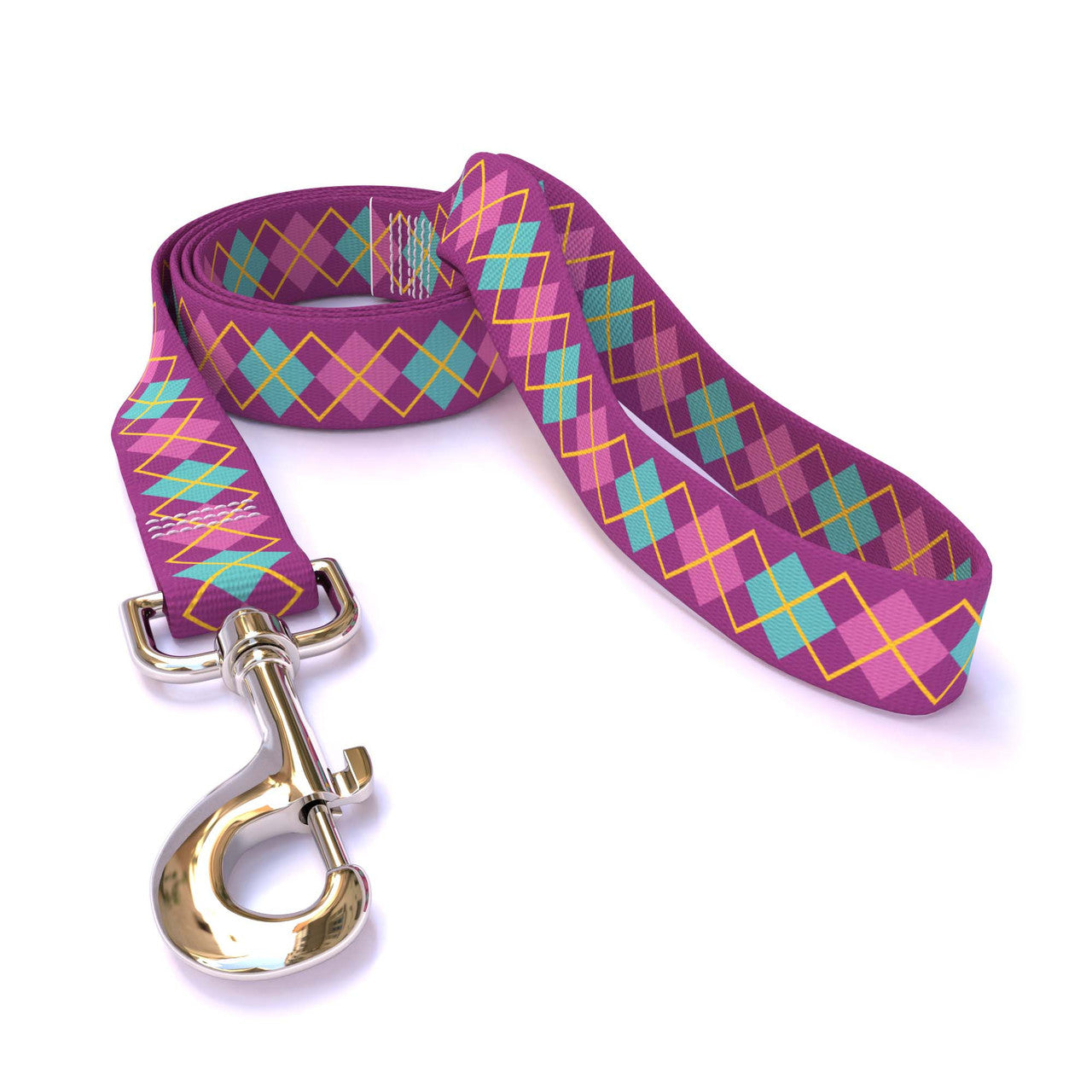Purple Argyle Dog Leash