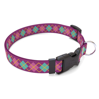 Purple Argyle Dog Collar
