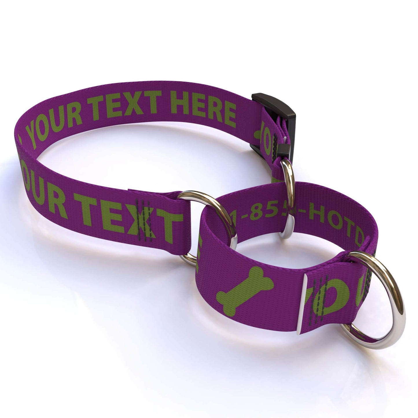 Personalized Martingale Collar with Name - Solid Colors
