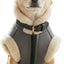 Retro Aviator Dog Jacket Faux Leather Sherpa Coat XS-3XL Winter