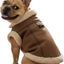 Retro Aviator Dog Jacket Faux Leather Sherpa Coat XS-3XL Winter