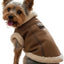 Retro Aviator Dog Jacket Faux Leather Sherpa Coat XS-3XL Winter
