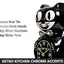 Retro Black Kitchen Edition Kit-Cat Klock