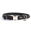 Rolled Style Black Leather Quick-Release Dog Collar