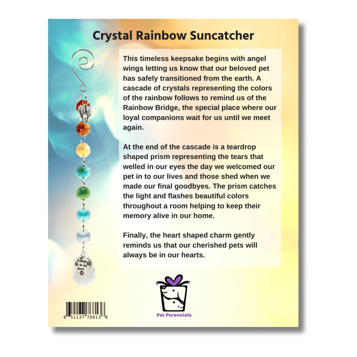 Crystal Rainbow Suncatcher for Dogs and Cats