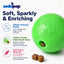 Green Glitter Ball 2-Pack Dog Toy | Soft PUP-X Rubber Floating Fetch Ball with Treat Dispenser | USA Made