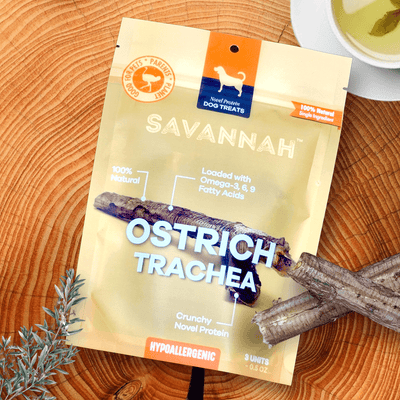 Crunchy Ostrich Trachea Cuts: The Airy, All-Natural Treat for Small to Medium Dogs