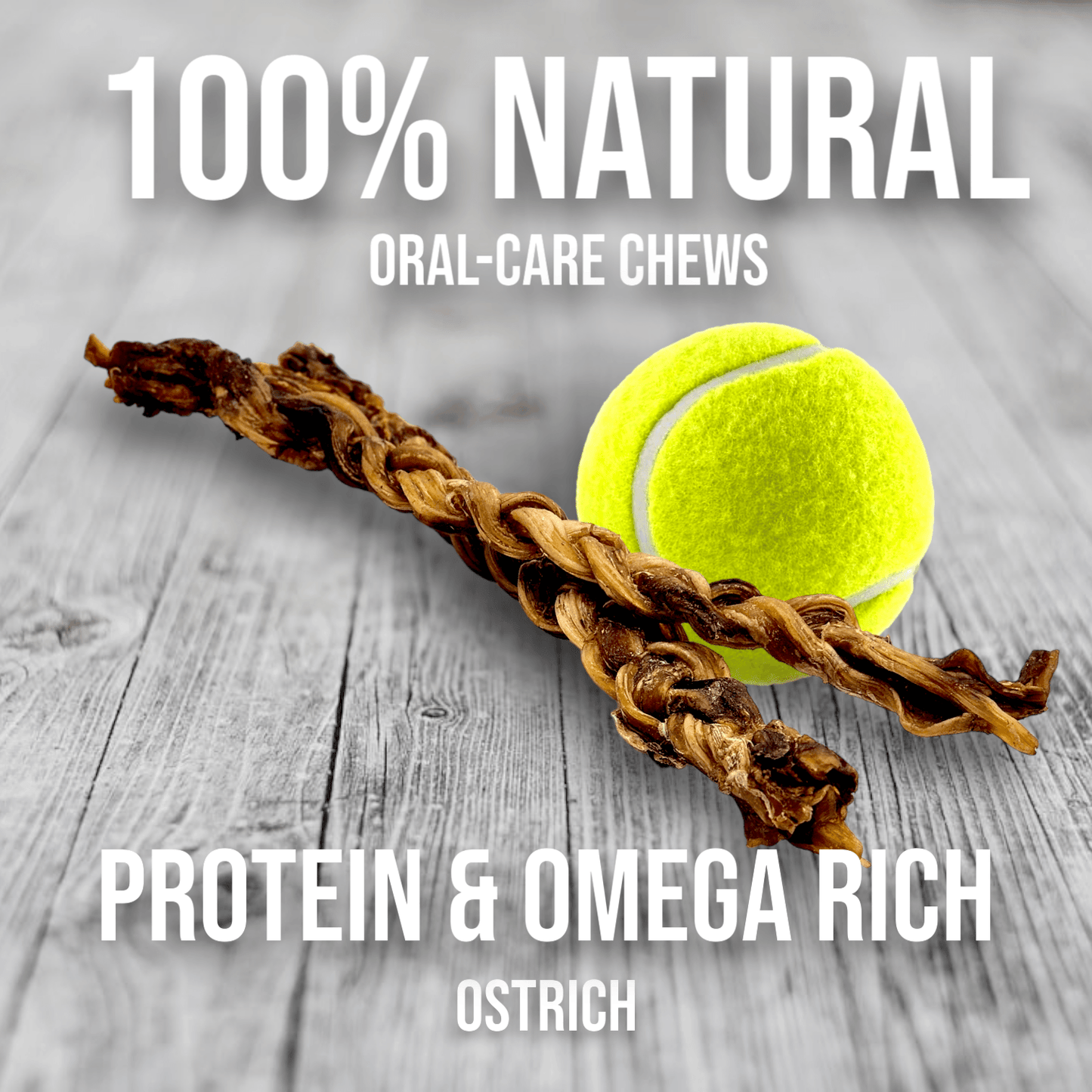 Moderate Chewer Medium Box — 8 Ostrich Treats for Everyday Chewers