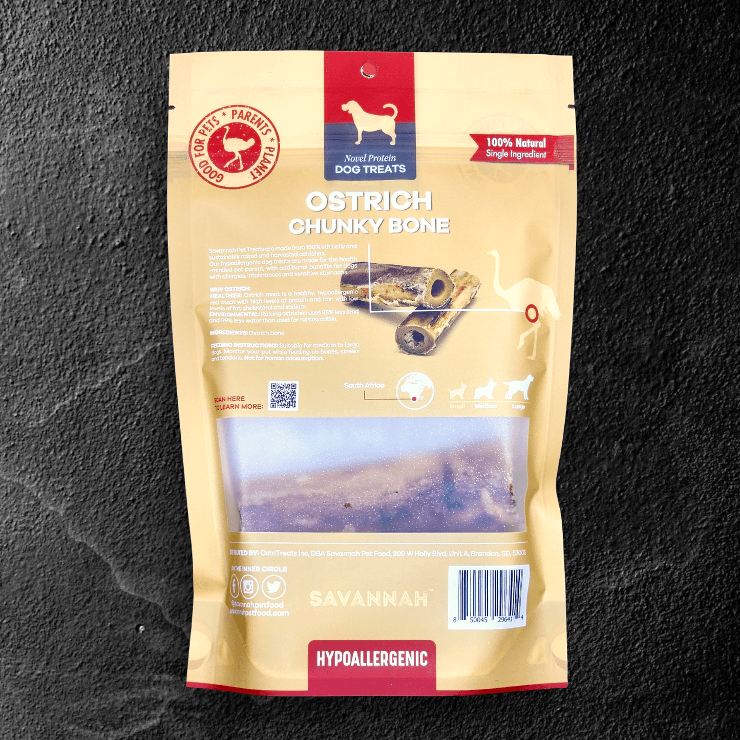 Ostrich Chunky Bones (5" x 2" - 2 Pack): The Long-Lasting, Flavor-Packed Bones for Medium to Large Dogs