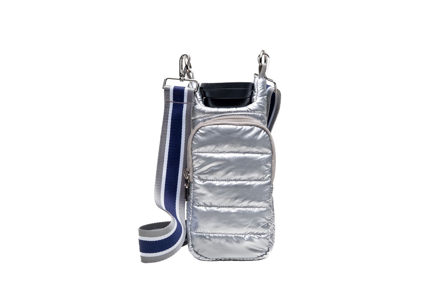 Navy/Gray Strap with Silver Hardware
