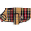 Tan Tartan Plaid Blanket Dog Coat