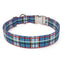 Tartan Plaid Blue Dog Collar