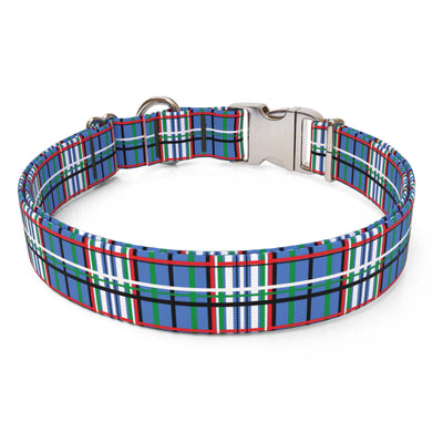 Tartan Plaid Blue Dog Collar