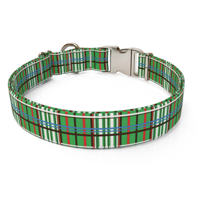 Tartan Plaid Green Dog Collar