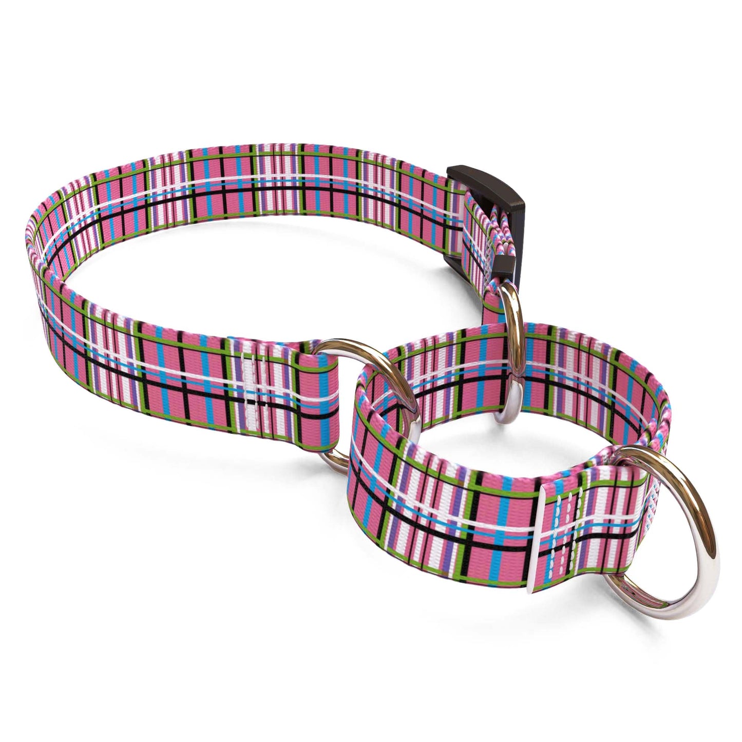 Tartan Plaid Pink Dog Collar