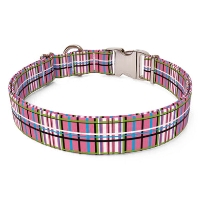 Tartan Plaid Pink Dog Collar