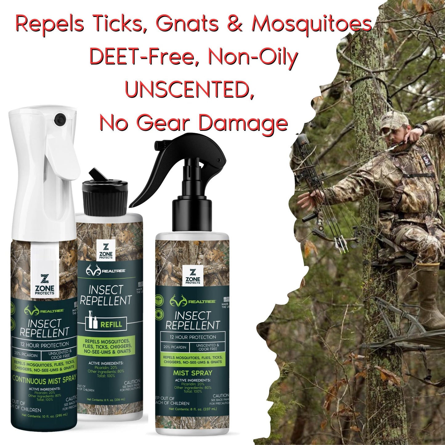 Insect Repellent Zone Realtree 10oz Mistosol + Refill