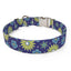 Teal Flowers Dog Collar