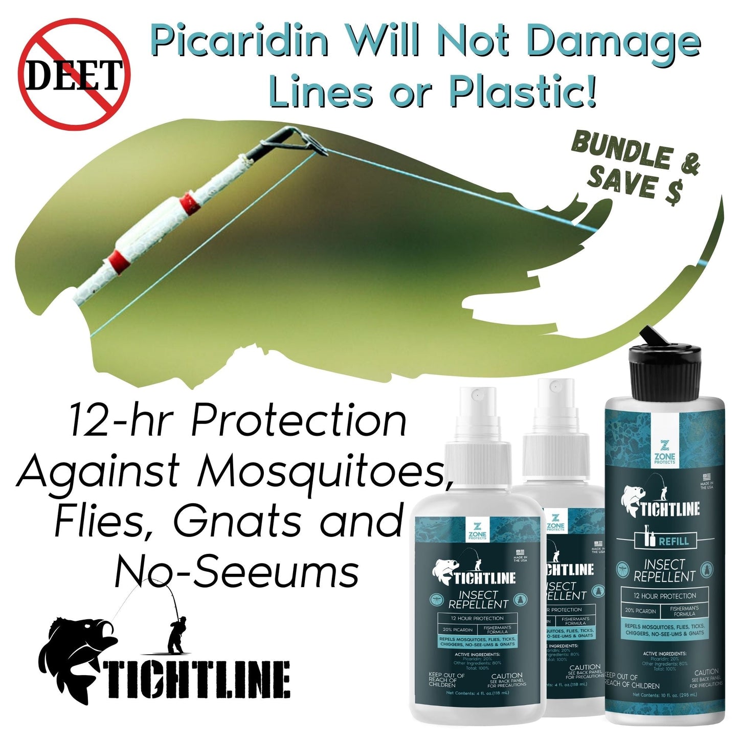 Tightline Picaridin Insect Repellent 8oz Refill