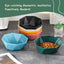 Tilted Elevated Ceramic Pet Bowl with Bamboo Stand | Modern Feeding Dish