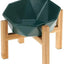 Tilted Elevated Ceramic Pet Bowl with Bamboo Stand | Modern Feeding Dish