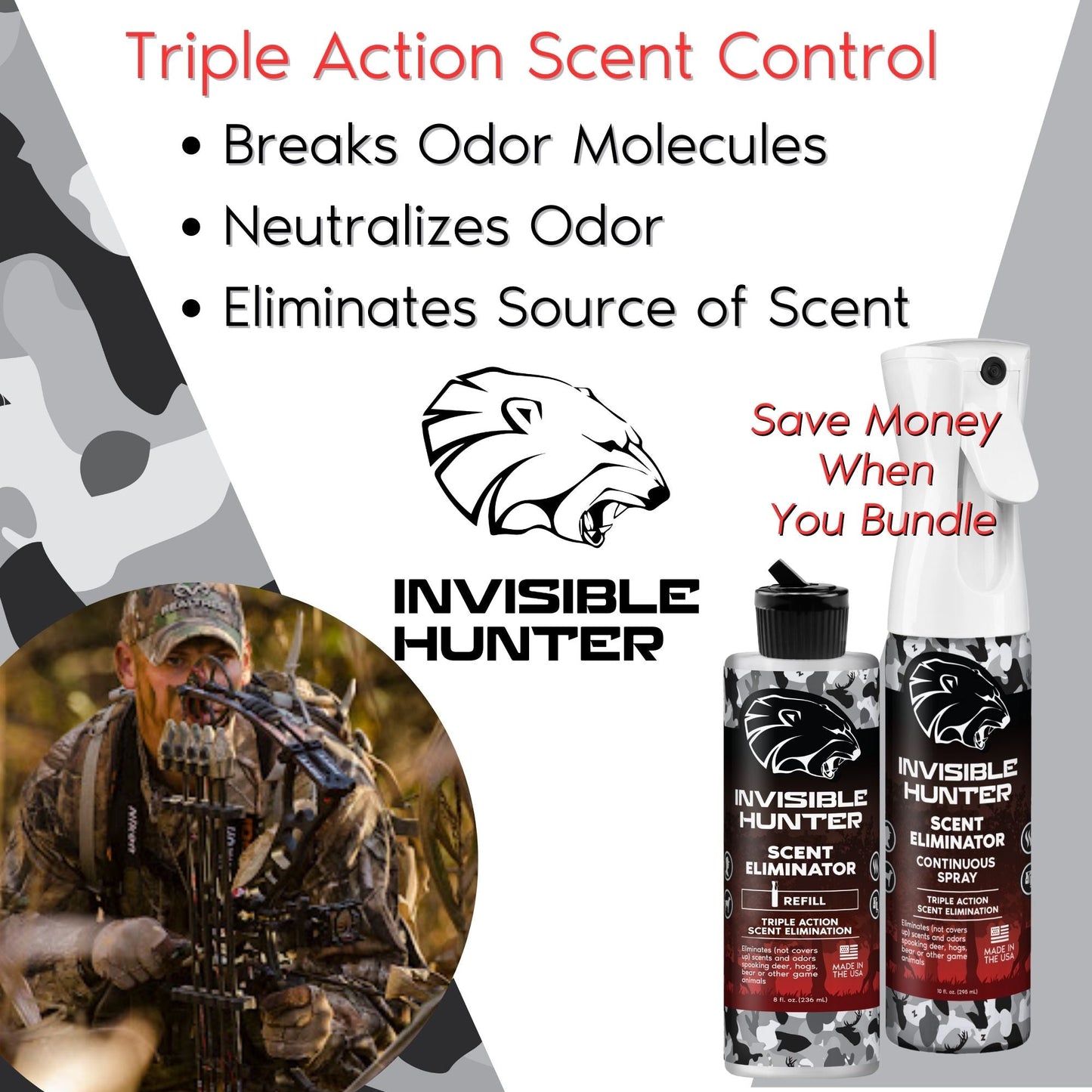 Invisible Hunter Scent Eliminator 8oz Refill