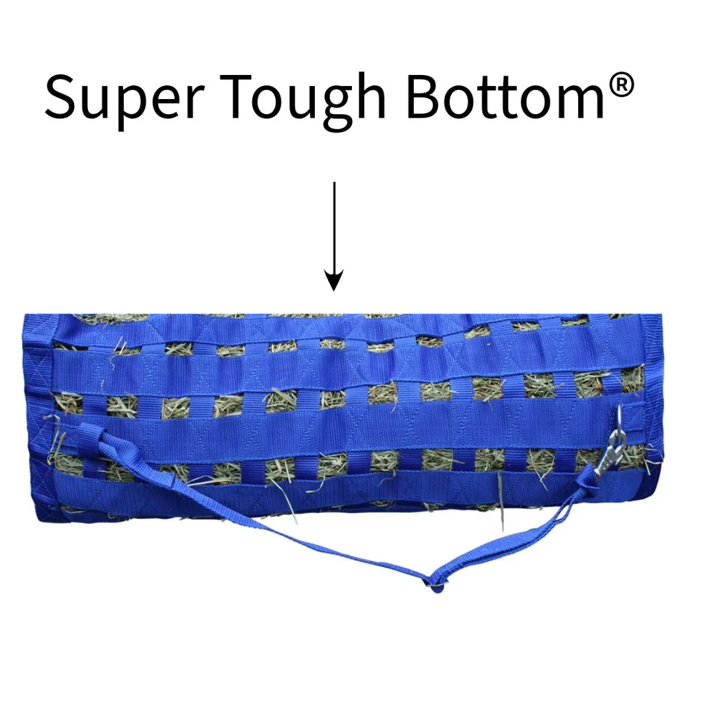 Derby Originals Supreme 4-Sided Slow Feeder Horse Hay Bag, 3.5" x 1.75" Rectangular Openings, Patented Design, Super Tough Bottom®, 1 Bale Capacity, 1-Year Warranty