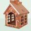 Cardboard Gingerbread Cat Playhouse Kit