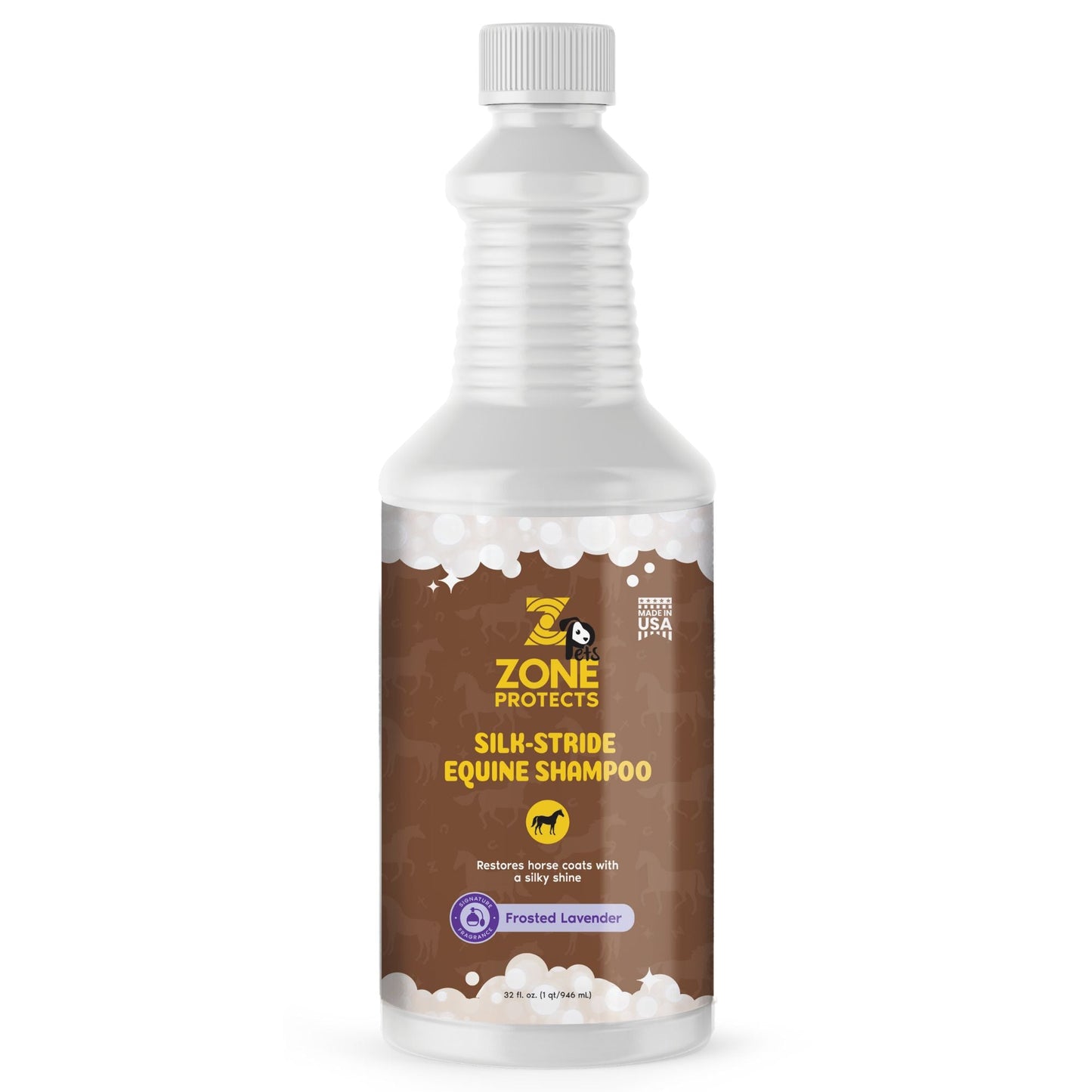 Silk-Stride Equine Shampoo; Frosted Lavender, 32oz