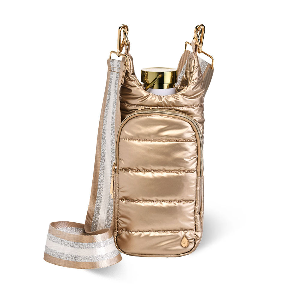 Gold Striped Strap with Gold Hardware