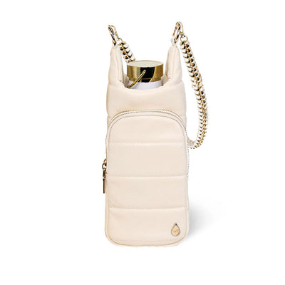 Ivory Vegan Leather Gold Chain Strap