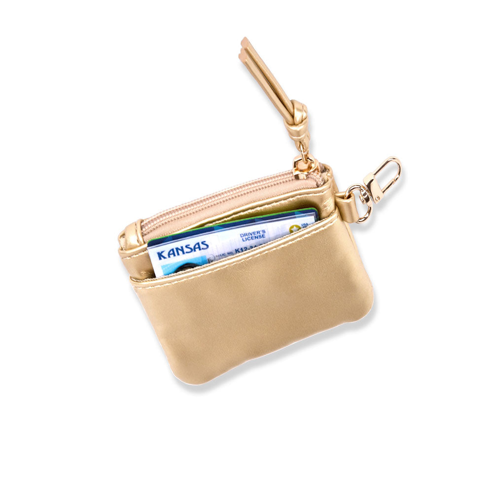 Clear HydroBag® Stadium with Gold Trim and Matching RFID Pouch