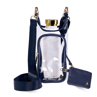 Clear HydroBag® Stadium with Navy Trim and Matching RFID Pouch