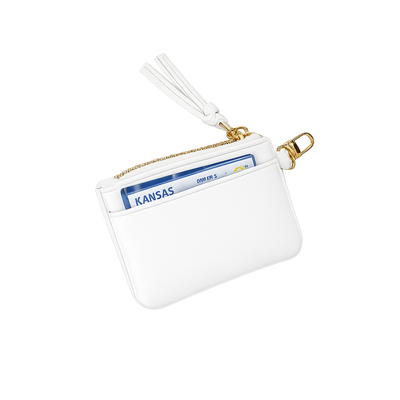 White Vegan Leather RFID Card Pouch